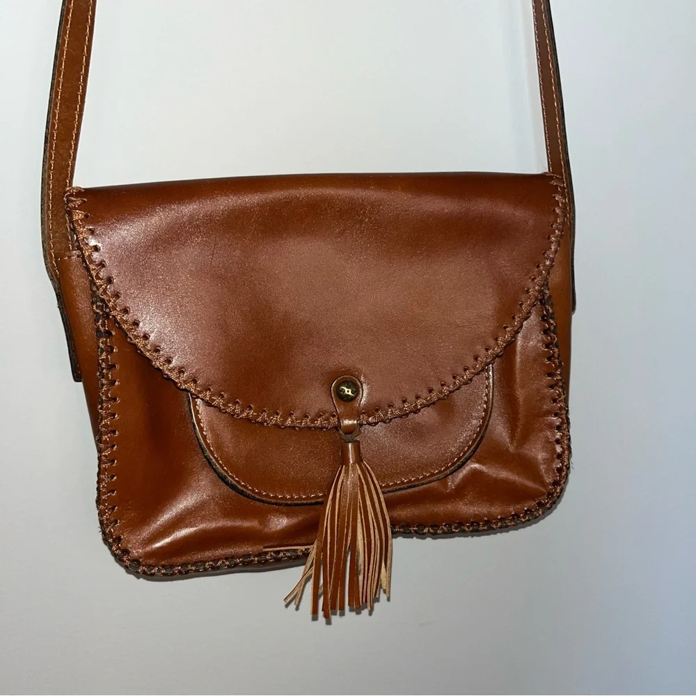 Patricia Nash Brown Leather Tassel Shoulder Bag